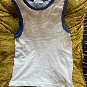 White and Blue Kids Tank Top
